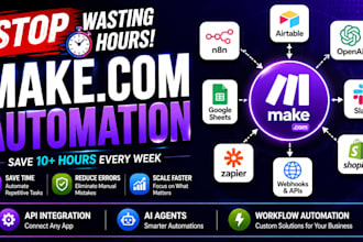 build make com automation, fix make com scenario, integromat, ai workflows