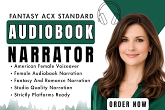 narrate your epic fantasy romance acx audible audiobook as a female voice actor