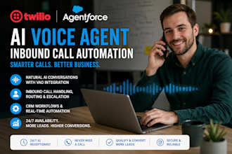 build twilio agentforce ai voice agent, inbound call automation, vad integration