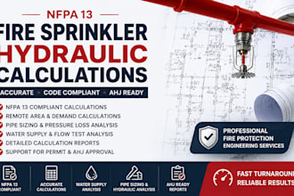 do florida, ca, ny nfpa 13 fire sprinkler hydraulic calculations for city permit