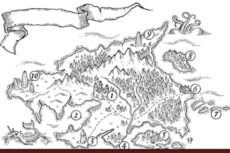 fantasy map illustration fantasy map design dnd vector art fantasy map art