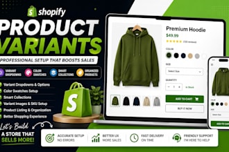 run shopify product variants, custom options and product options professionally