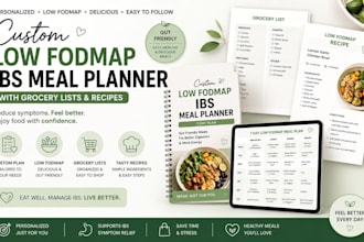 create a custom low fodmap ibs meal planner with grocery lists and recipe