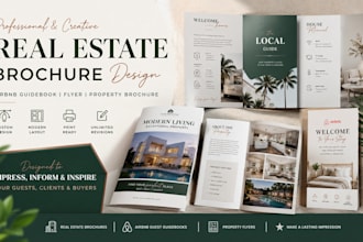 design real estate brochure airbnb guest guidebook brochure flyer design