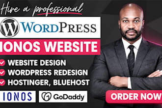 design or redesign wordpress website on hostinger, godaddy, ionos, bluehost