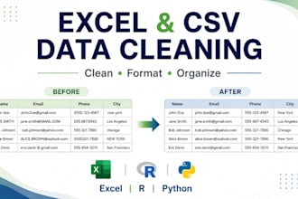 clan and organize excel and csv data