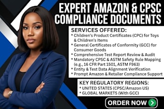 create amazon CPC gcc and cpsc compliance document