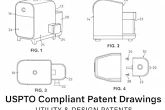 prepare utility patent drawings and technical patent illustrations