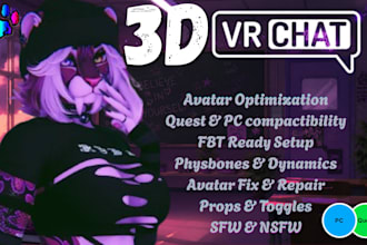 create high quality furry vrchat avatar, 3d vtuber model, fursona 3d anime model