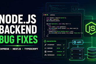 fix node js express nestjs and backend api bugs