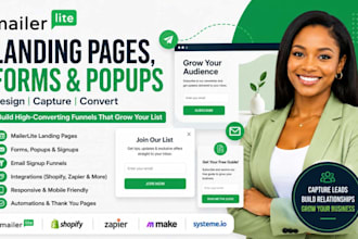 design mailerlite landing page forms popup and email signup funnel