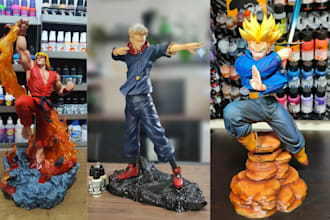 3d print and paint action figure miniature painting anime statue stl resin print
