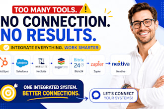 integrate hubspot crm  salesforce netsuite sugarcrm bitrix24 zapier with nextiva