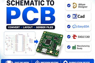 convert schematic to pcb layout and gerber files professionally
