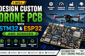 design custom drone pcb with stm32 esp32 and sensors