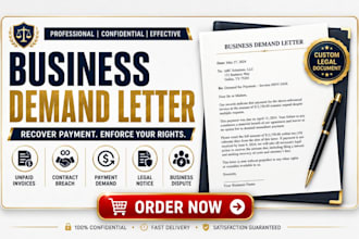 draft a business demand letter for unpaid invoices or contract breach