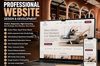 design pilate studio website, yoga studio website and fitness website with ads