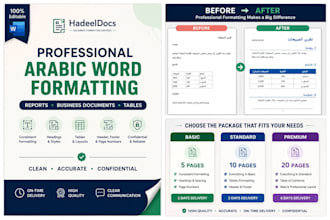 professionally format arabic word documents and reports