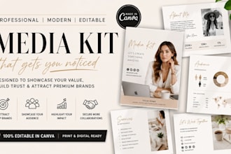 design content creator business consultant lifestyle blogger media kit in canva