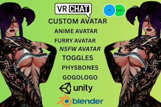 create 3d character model, vrchat avatar,vtuber, anime character, vroid rigging