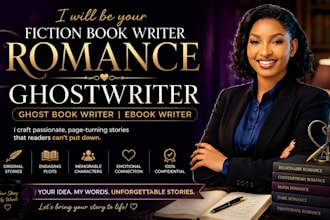 be your fiction book writer romance ghostwriter ghost book writer ebook writer