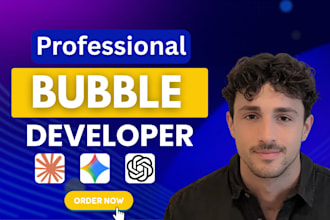 build nocode bubble io web app, bubble website, bubble mvp saas developer, n8n