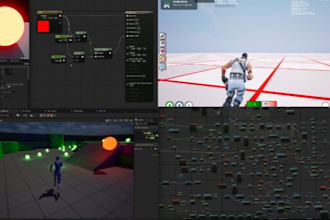 create combat system, camera system, multiplayer features with ue blueprint