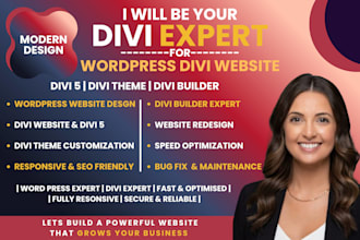 be your divi expert for wordpress divi website, divi 5, divi theme and builder