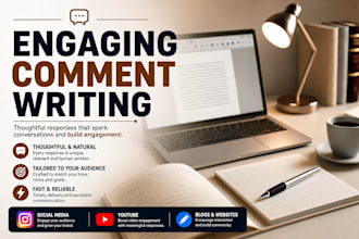 write comments for your social media, blog, or youtube posts