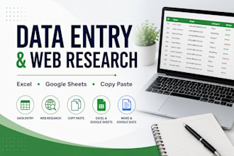 do accurate data entry and online research