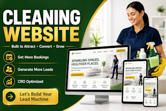 build cleaning website commercial cleaning booking website, pressure washing ads
