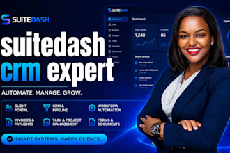 setup suitedash CRM client portal dashboard and workflow automation