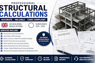 do structural calculation, load calculations, wind load calculation and analysis