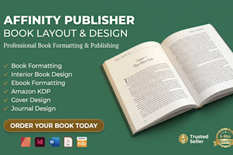 do book formatting, workbook design, ms word magazine design on affinity publish