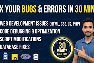 fix coding bugs and errors in 30 minutes