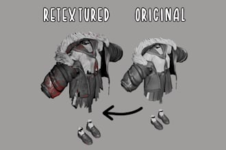 retexture your vrchat avatar, outfit, hair or 3d asset