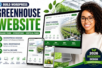 build wordpress greenhouse website organic farm hydroponic vertical farm website