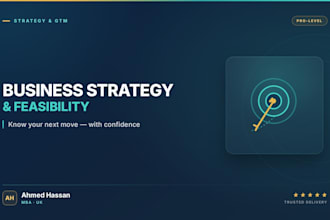 create your business strategy, go to market and feasibility study
