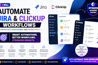 automate jira and clickup workflows for project management and productivity