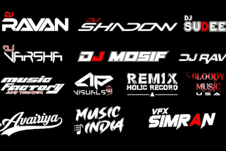 design dj, music, rap rock, band edm artist logo