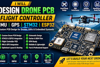 design drone pcb, flight controller, imu, gps, stm32 esp32