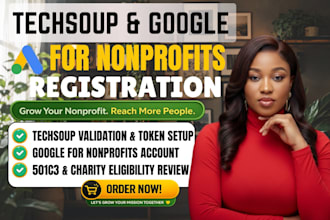 register techsoup and set up google for nonprofits, nonprofit