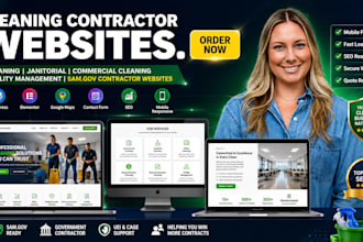 design cleaning, janitorial, commercial cleaning and sam gov contractor website