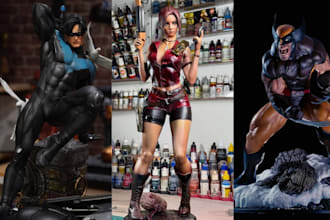 3d print and paint action anime figure miniature painting 3d statue resin print