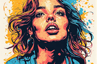draw colorful wpap pop art portrait