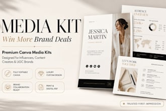 design influencer, brand collaborations, content creator media kit  in canva