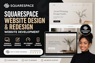 build squarespace website design, redesign squarespace, website development