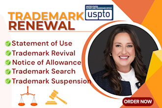 do uspto trademark registration, statement of use and renewal