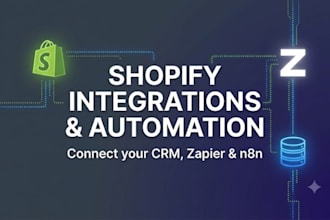 setup shopify CRM integrations and custom n8n zapier automations