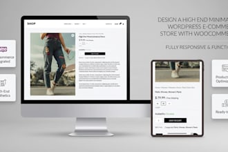 design a high end minimalist wordpress e commerce store with woocommerce